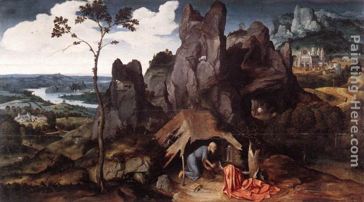 St Jerome in the Desert painting - Joachim Patenier St Jerome in the Desert art painting